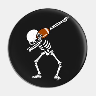 Halloween Dabbing Skeleton FOOTBALL T-Shirt Dab Soccer Ball Pin