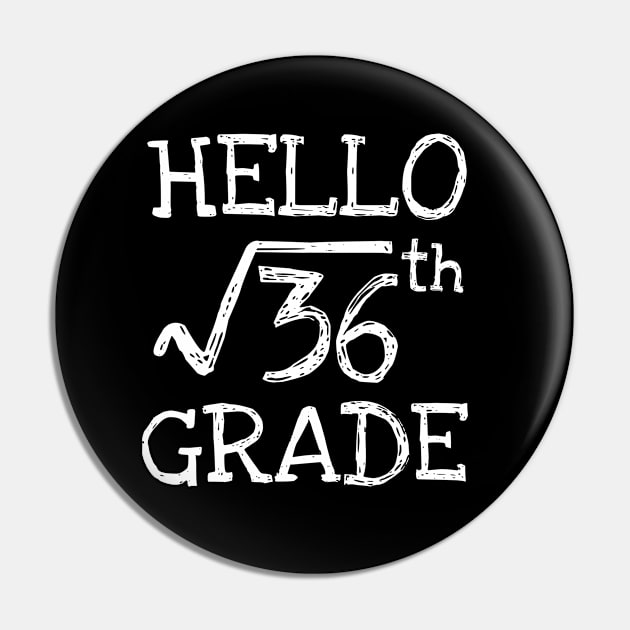 Hello 6th grade Square Root of 36 math Teacher Pin by Daimon