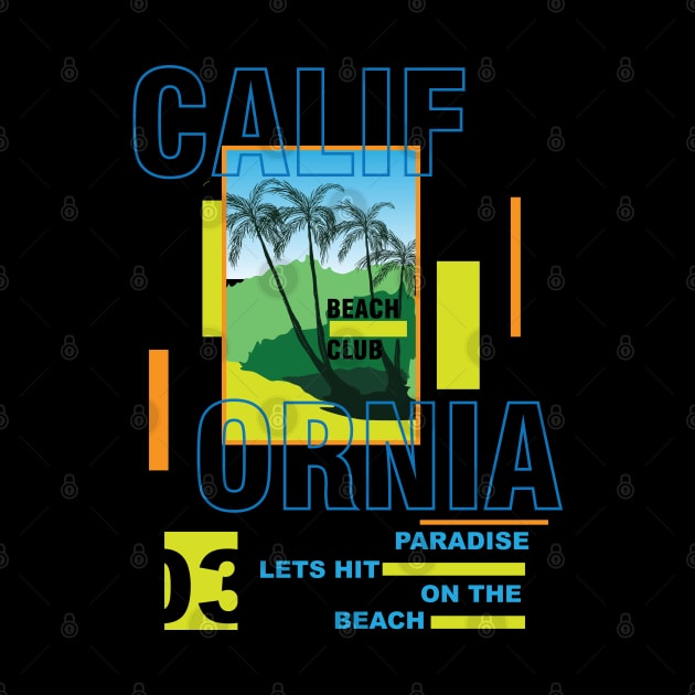 California Beach Club Typography Summer Tropical Paradise by SSSD