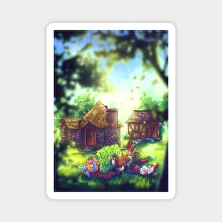 Peaceful Cottage Gardening - "Seb & Spice" Art Magnet