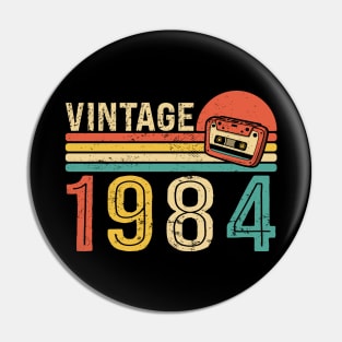 Vintage 1984 40th Birthday Gift Retro Cassette Tape Pin