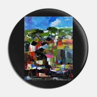 Abstract  Landscape Village Harbour 281 Pin