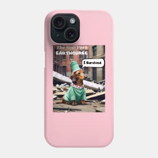 I survived the New York earthquake: A Dachshund in NYC's Rubble Phone Case