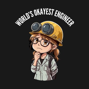 World's Okayest Construction Engineer v4 (round) T-Shirt