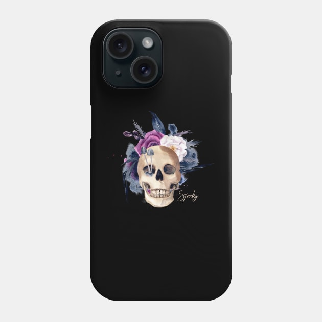 Beige Creative Skull Halloween Phone Case by ACH PAINT