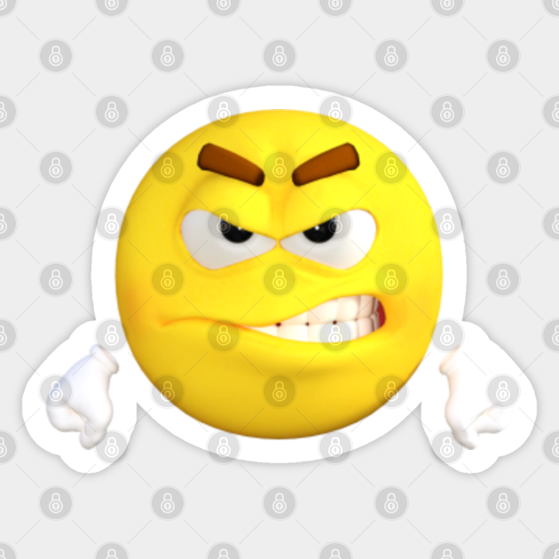 Angry Yellow Emoji - Emoji - Sticker | TeePublic