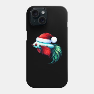 COOL BETTA FISH WITH SANTA HAT - CHRISTMAS Phone Case