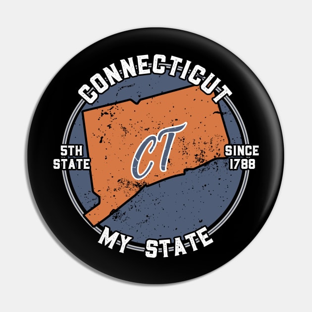 Connecticut My State Patriot State Tourist Gift Pin by atomguy