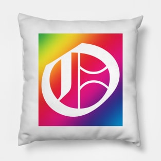 Rainbow White Letter O Pillow