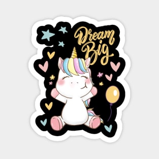 Sweet Unicorn Dream big Cute baby outfit great for kids toddlers baby shower Magnet