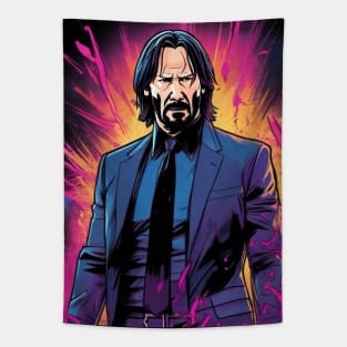 John Wick Comic book style_006 Tapestry