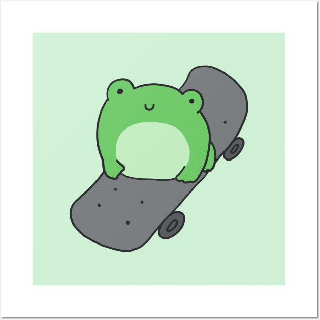 Cute Frog on Skateboard, Kawaii Cottagecore Aesthetic Frog, Skating Cartoon  Lover