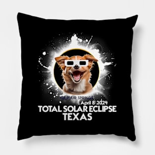 Total Solar Eclipse 2024 Sulphur Springs Texas Eclipse Dog Pillow