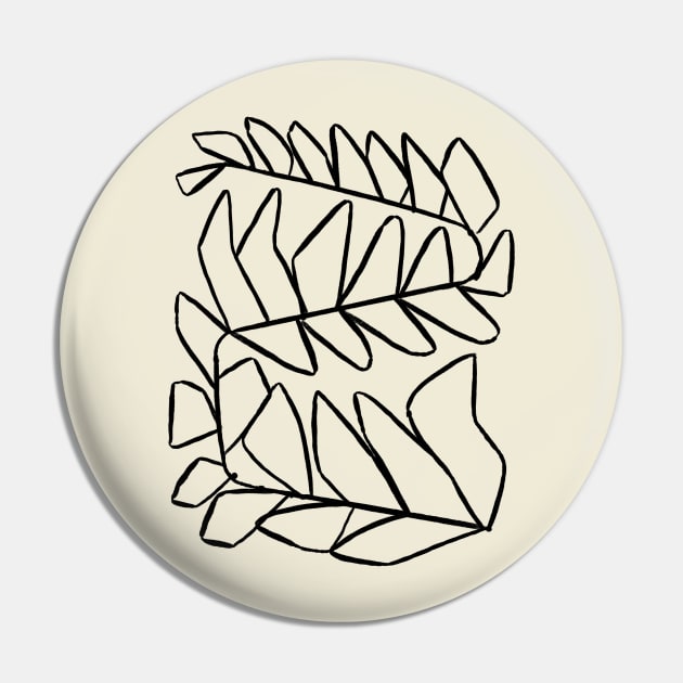 Snaky Fern Charcoal Drawing Pin by Renea L Thull