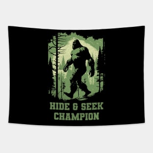 Retro Bigfoot Hide & Seek Champion Tapestry