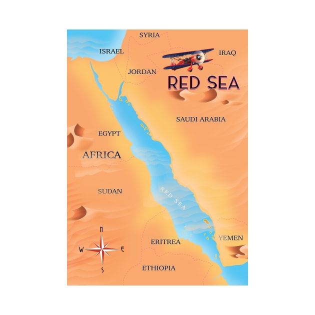 Red Sea Middle East Travel Map by nickemporium1