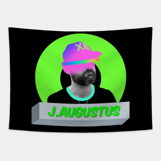 J Augustus neon badge Tapestry by J. Augustus