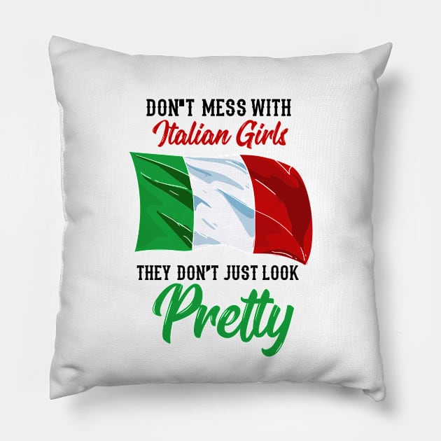 Italian Girls Italy Flag Pillow by dilger