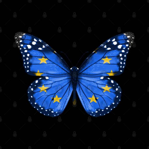 European Union Flag  Butterfly - Gift for European Union From European Union by Country Flags