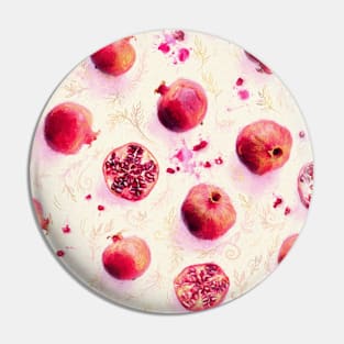 Painted Pomegranates with Gold Leaf Pattern Pin