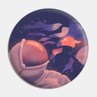 astronaut and space Pin