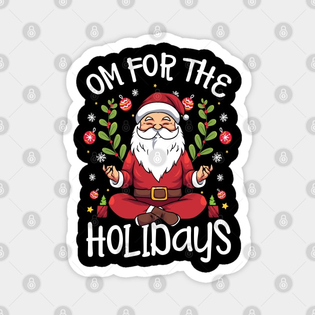 OM for the Holidays Santa in Lotus Pose Magnet by creative