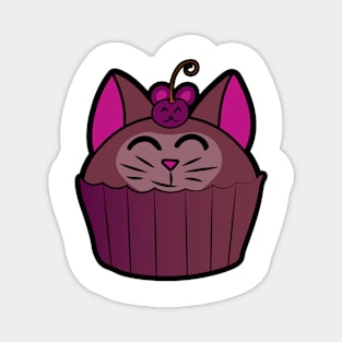 Catcake With Mouse-Cherry - Chocolate Magnet