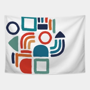 Rainbow Solid Shapes Tapestry