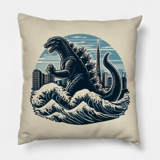 Godzilla Waves Pillow