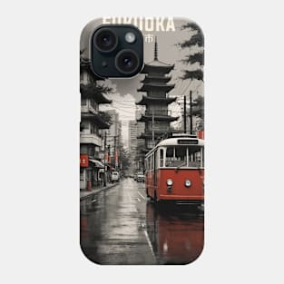 Fukuoka Japan Vintage Poster Tourism Phone Case