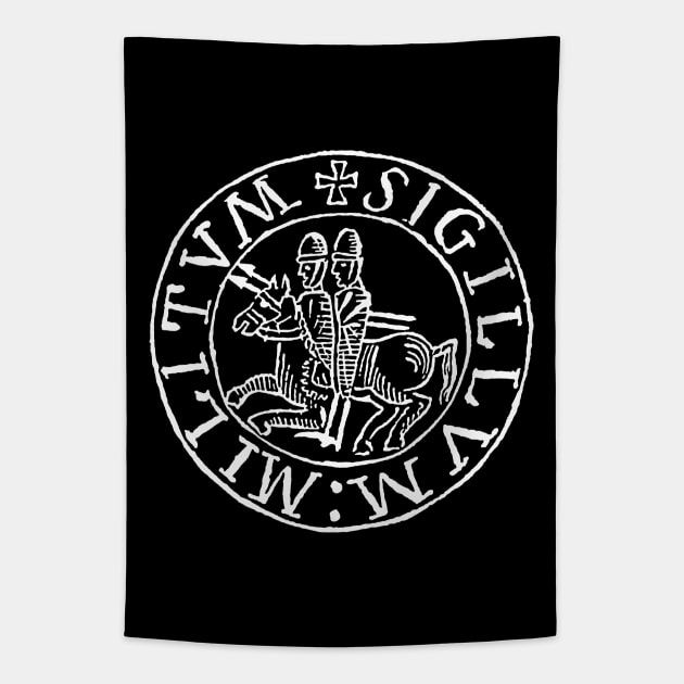 Knights Templar Seal, Christ, Christian Tapestry by StabbedHeart