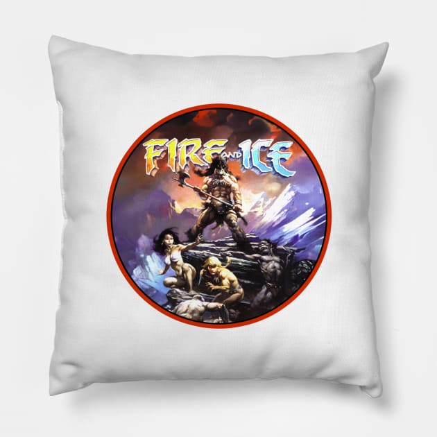 Fire and Ice (Alt Print) Pillow by Miskatonic Designs