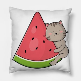 Cat with Watermelon Pillow