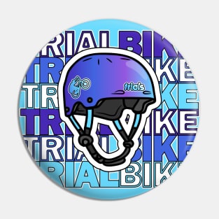 blue TRIALBIKE design with cycling trials sport helmet Pin