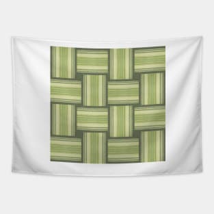 Green Stripes With Hop Sack Pattern Tapestry