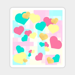 Hearts pastel gold Magnet