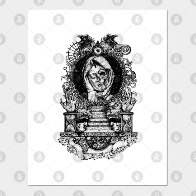 Memento Mori Dotwork Posters And Art Prints Teepublic