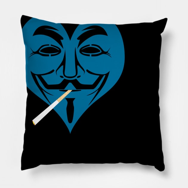 Smoking heart hacker Pillow by limerockk