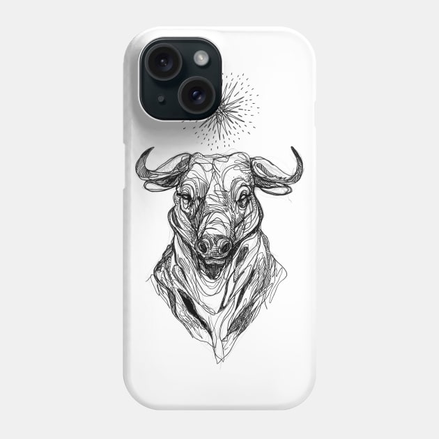 The Bull Phone Case by InkedinRed