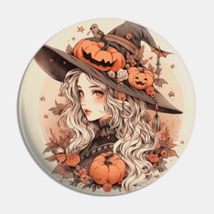 Autumn Witchy Lady Pin