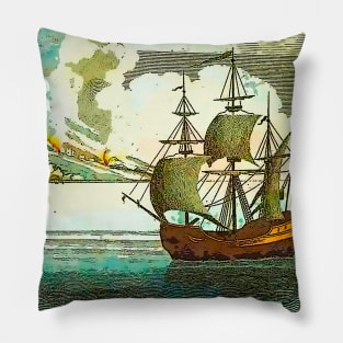 boat at sea Pillow