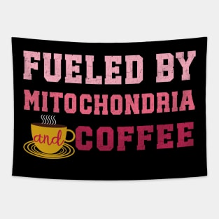 Funny Biology Teacher Science Fueled By Mitochondria Coffee Tapestry