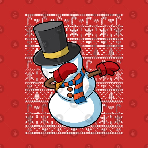 Dabbing Snowman Ugly Christmas Sweater by E