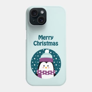 Cute penguin wishes merry Christmas Phone Case