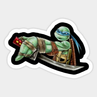 2012 turtles flipping leo off Sticker for Sale by bluezeri