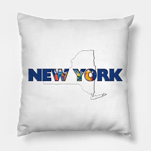 New York Colored State Letters Pillow