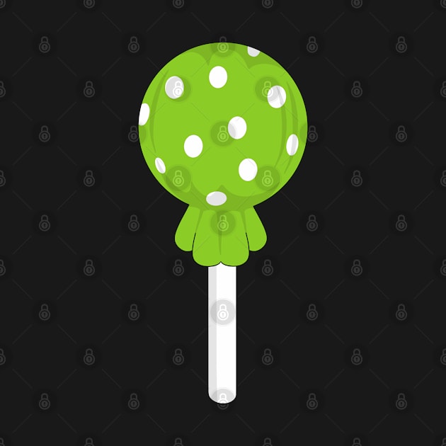 Lime green polka dot lollipop by MickeyEdwards