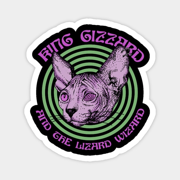 CAT GIZZARD LIZARD WIZARD Magnet by Moderate Rock