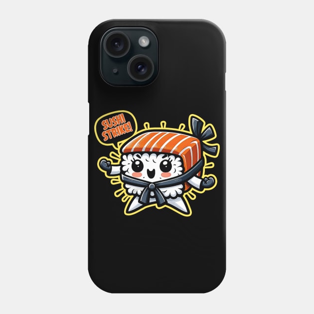 Sushi Strike: Kawaii Chibi Roll Out Phone Case by KUH-WAI-EE