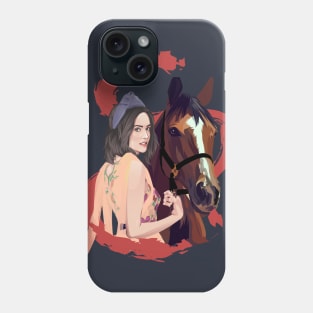 beautiful women with horses Phone Case